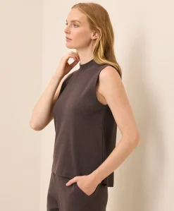 Organic Airplane Mock Neck Shell