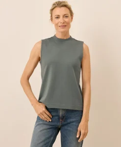 Organic Airplane Mock Neck Shell