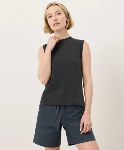 Organic Airplane Mock Neck Shell
