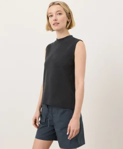 Organic Airplane Mock Neck Shell