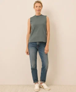 Organic Airplane Mock Neck Shell