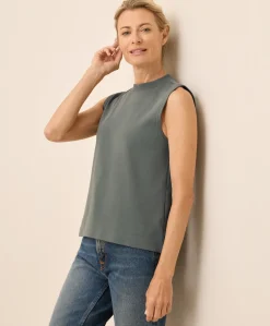 Organic Airplane Mock Neck Shell