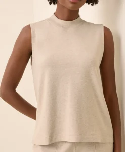 Organic Airplane Mock Neck Shell
