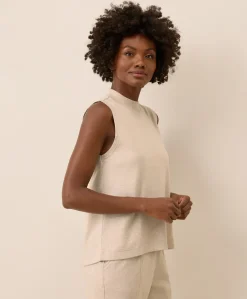 Organic Airplane Mock Neck Shell
