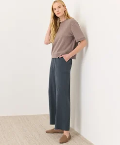 Organic Airplane Pintuck Wide Leg Pant
