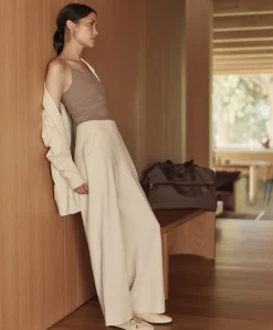 Organic Airplane Pintuck Wide Leg Pant