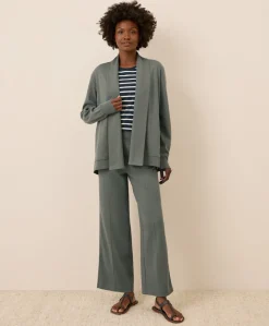 Organic Airplane Pintuck Wide Leg Pant