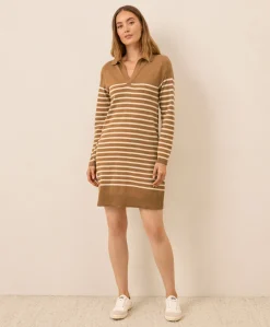 Organic Classic Fine Knit Collared Sweater Dress