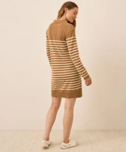 Organic Classic Fine Knit Collared Sweater Dress