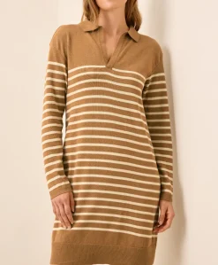 Organic Classic Fine Knit Collared Sweater Dress