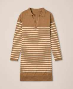 Organic Classic Fine Knit Collared Sweater Dress
