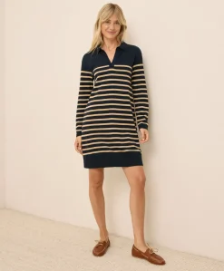 Organic Classic Fine Knit Collared Sweater Dress