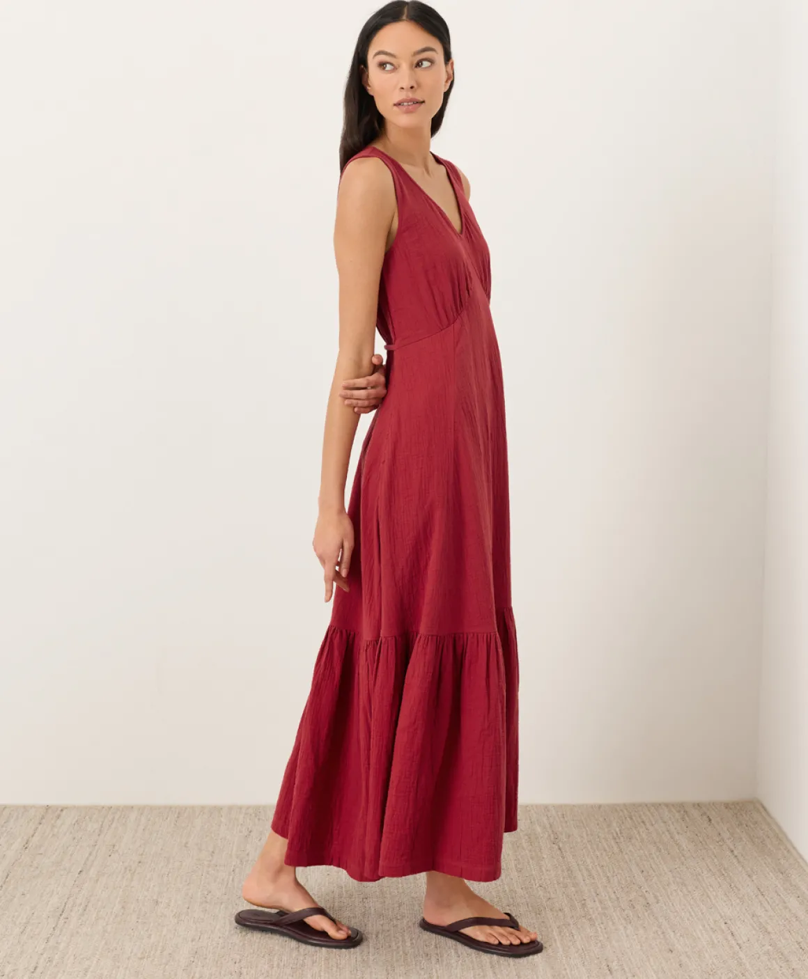 Organic Coastal Double Gauze Beach To Brunch Maxi Dress