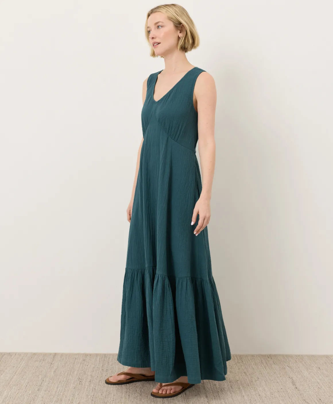 Organic Coastal Double Gauze Beach To Brunch Maxi Dress