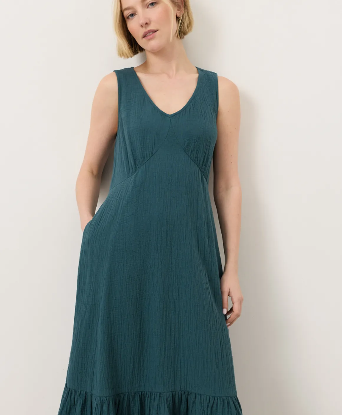 Organic Coastal Double Gauze Beach To Brunch Maxi Dress