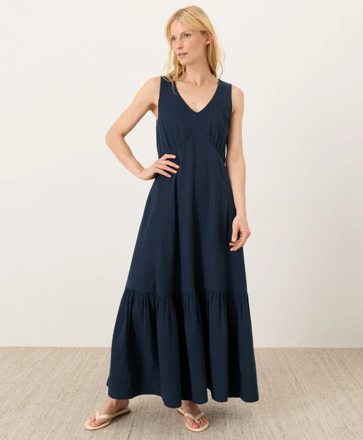 Organic Coastal Double Gauze Beach To Brunch Maxi Dress
