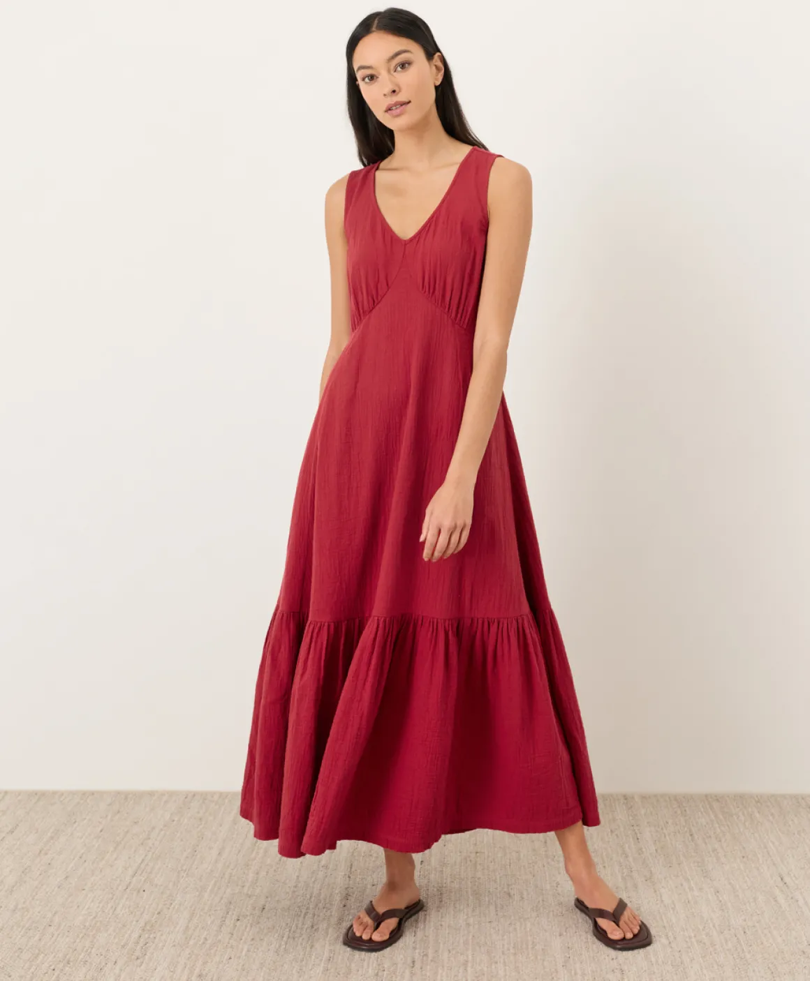 Organic Coastal Double Gauze Beach To Brunch Maxi Dress