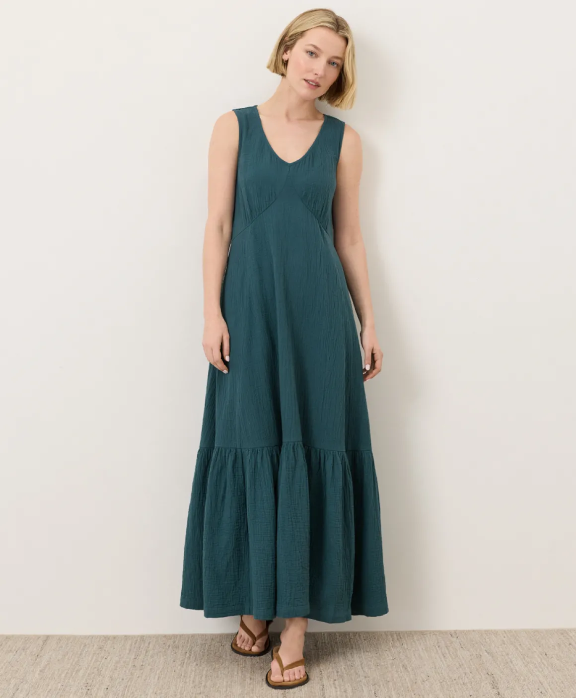 Organic Coastal Double Gauze Beach To Brunch Maxi Dress