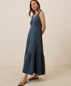 Organic Coastal Double Gauze Beach To Brunch Maxi Dress