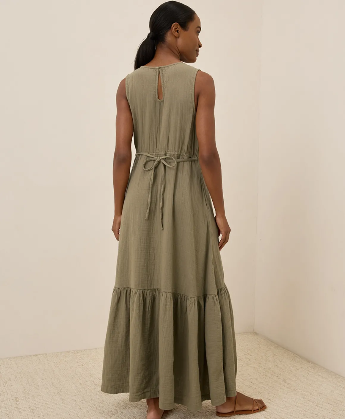 Organic Coastal Double Gauze Beach To Brunch Maxi Dress