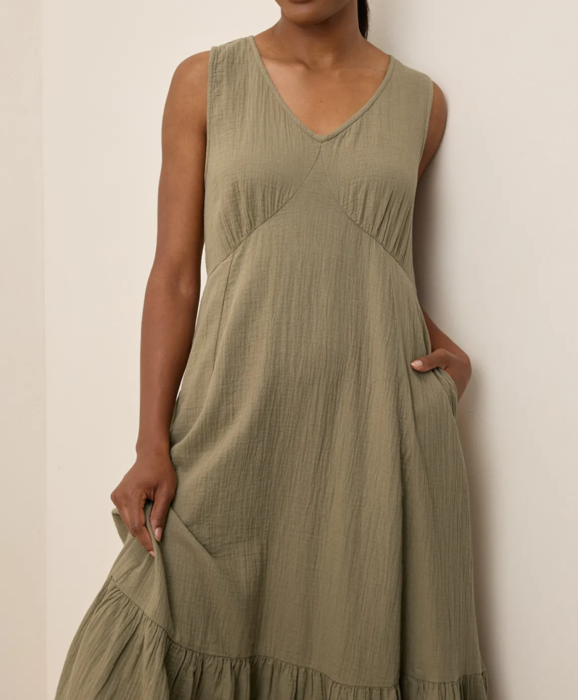Organic Coastal Double Gauze Beach To Brunch Maxi Dress