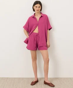 Organic Coastal Double Gauze Curved Hem Short