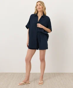 Organic Coastal Double Gauze Curved Hem Short