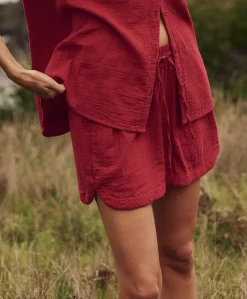 Organic Coastal Double Gauze Curved Hem Short