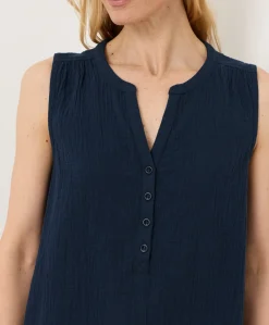 Organic Coastal Double Gauze Henley Tank