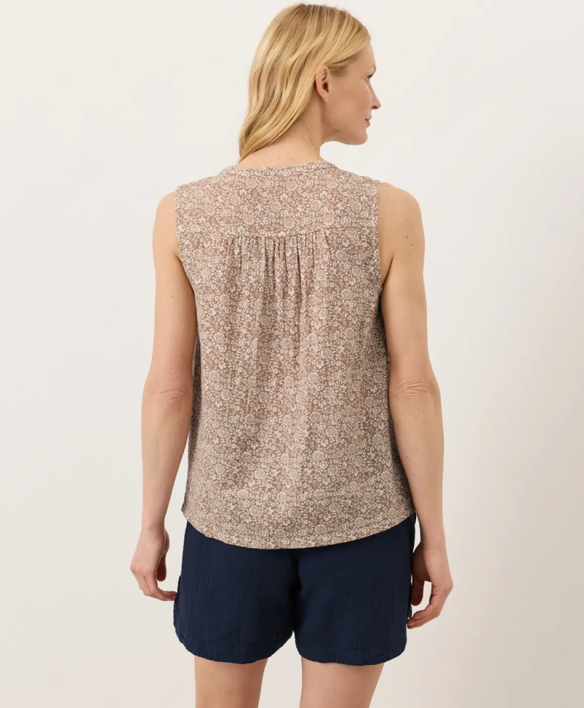 Organic Coastal Double Gauze Henley Tank