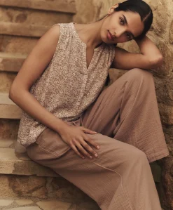 Organic Coastal Double Gauze Henley Tank
