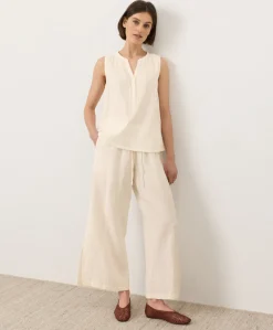 Organic Coastal Double Gauze Henley Tank