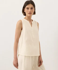 Organic Coastal Double Gauze Henley Tank