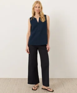 Organic Coastal Double Gauze Henley Tank