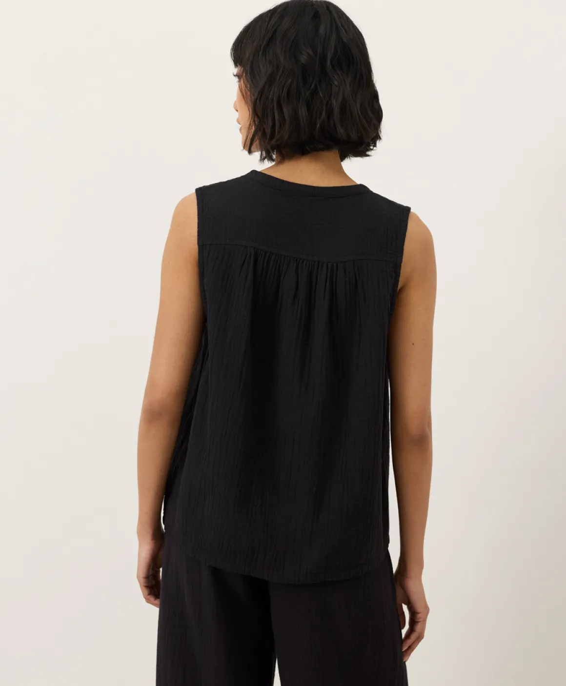 Organic Coastal Double Gauze Henley Tank