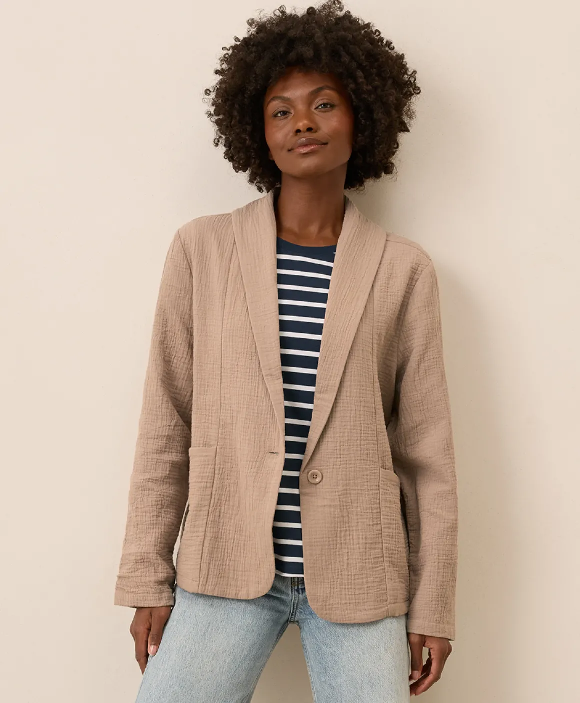 Organic Coastal Double Gauze Lined Easy Jacket