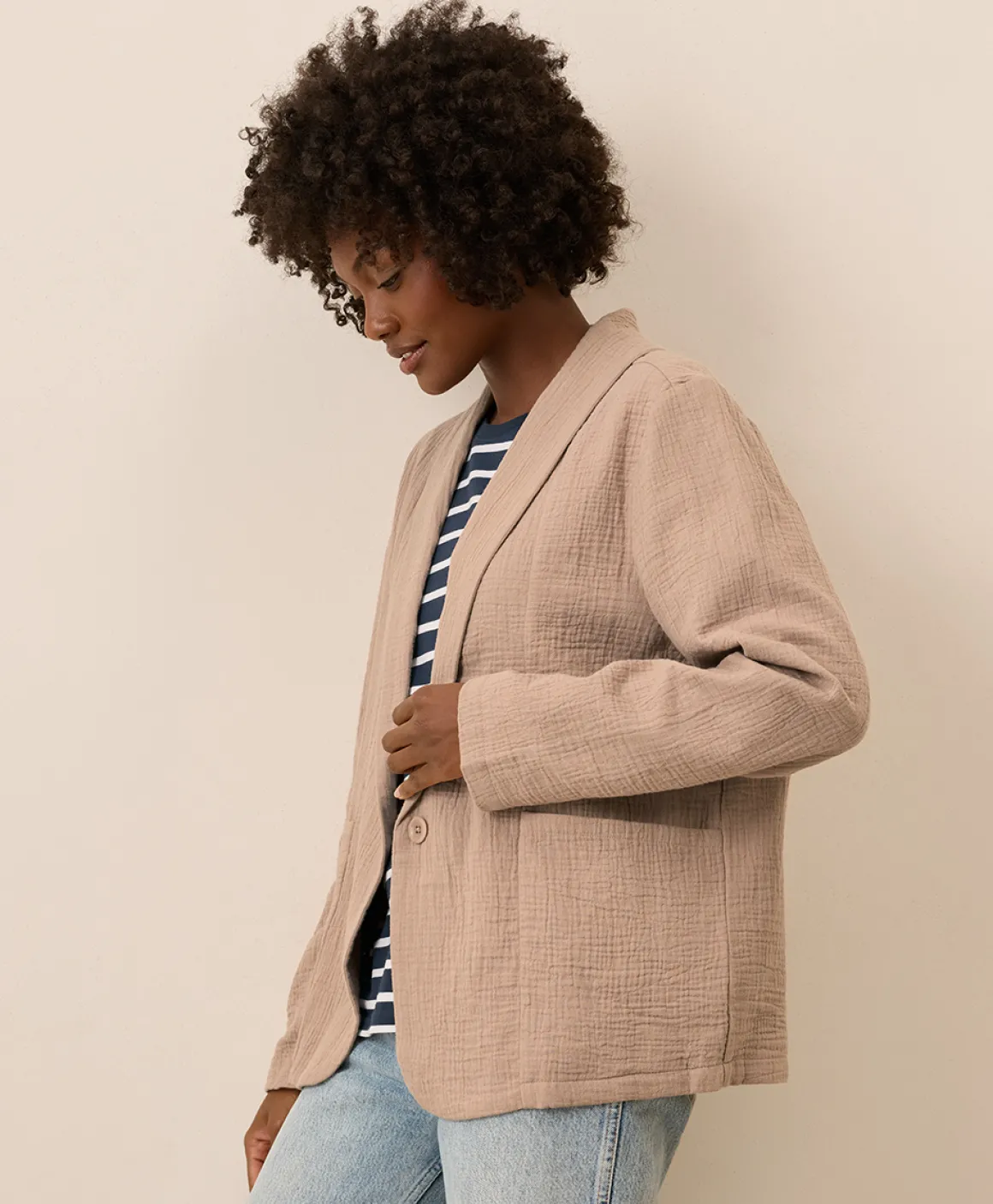 Organic Coastal Double Gauze Lined Easy Jacket