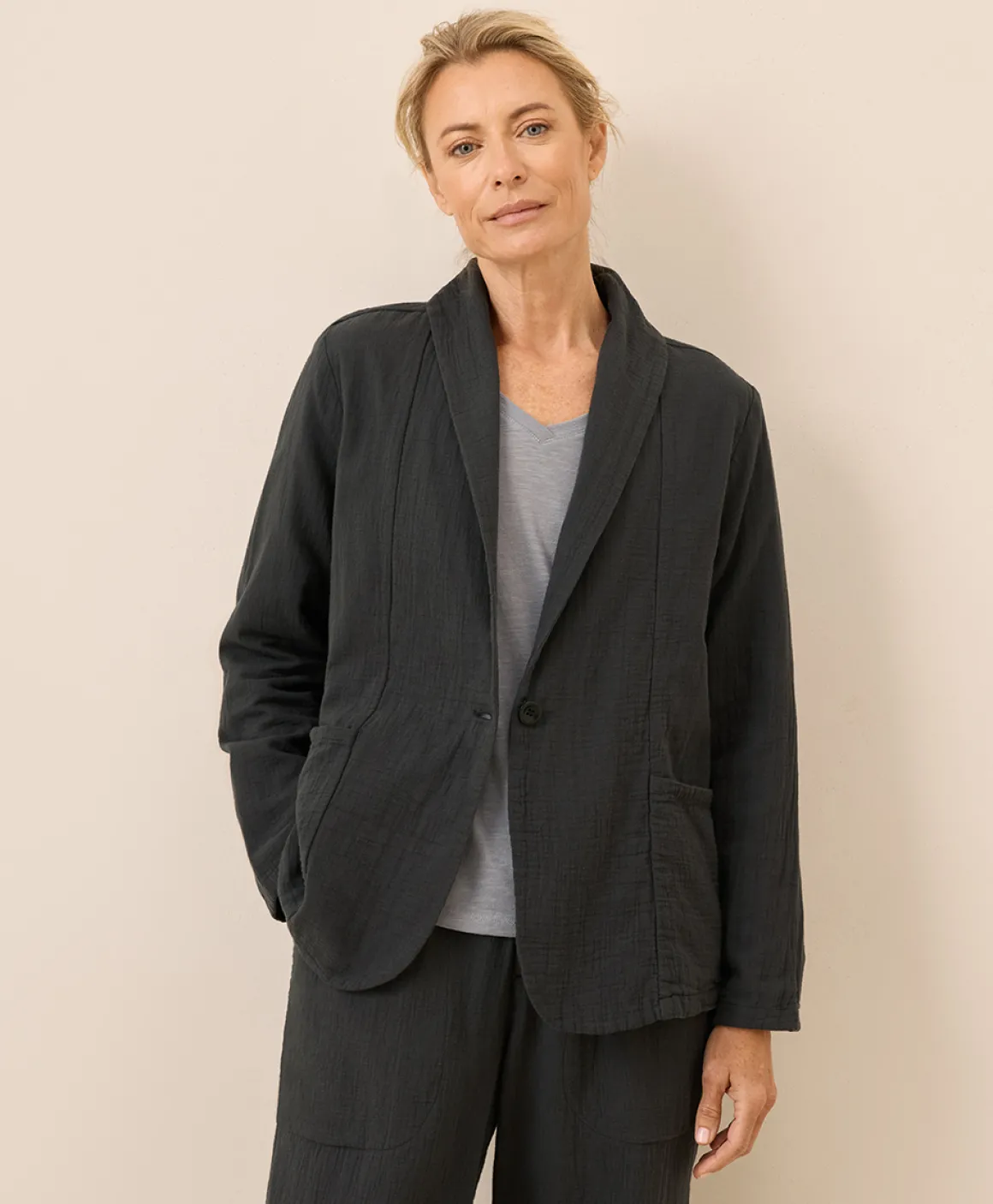 Organic Coastal Double Gauze Lined Easy Jacket