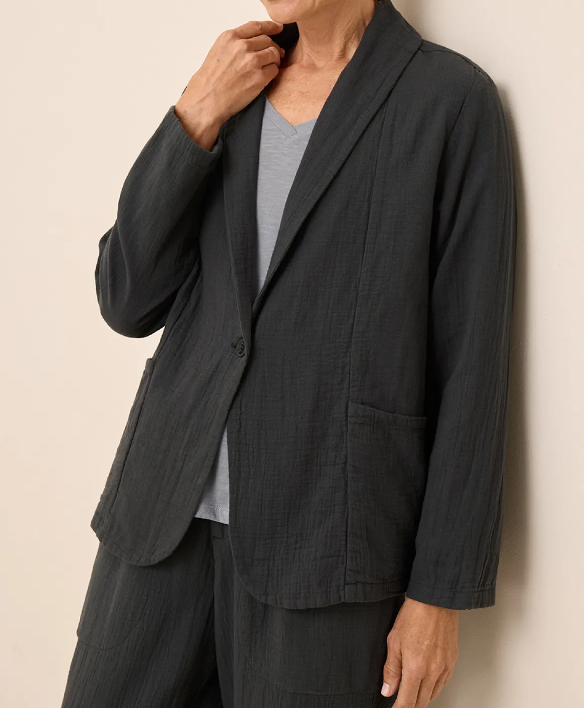 Organic Coastal Double Gauze Lined Easy Jacket