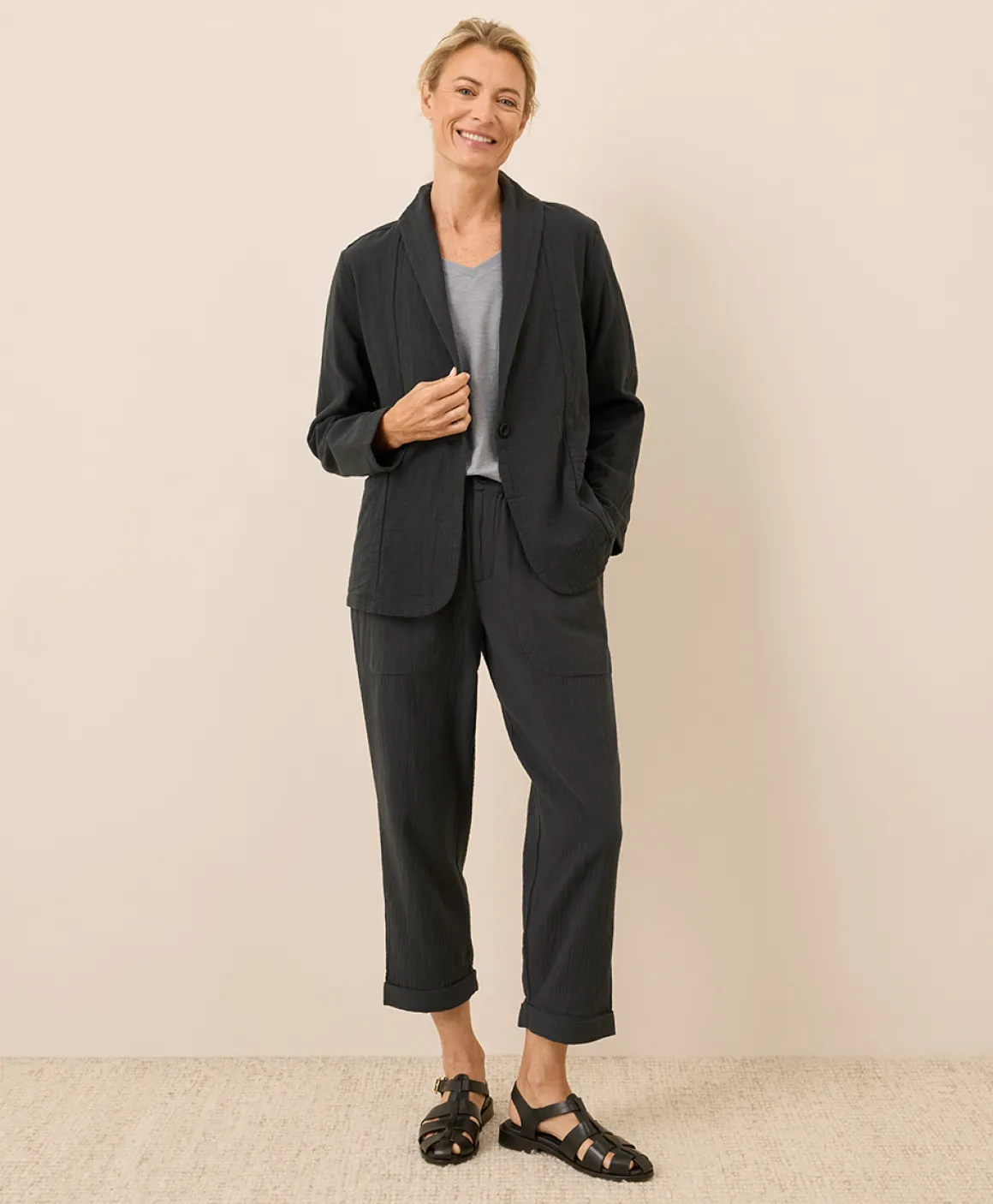 Organic Coastal Double Gauze Lined Easy Jacket
