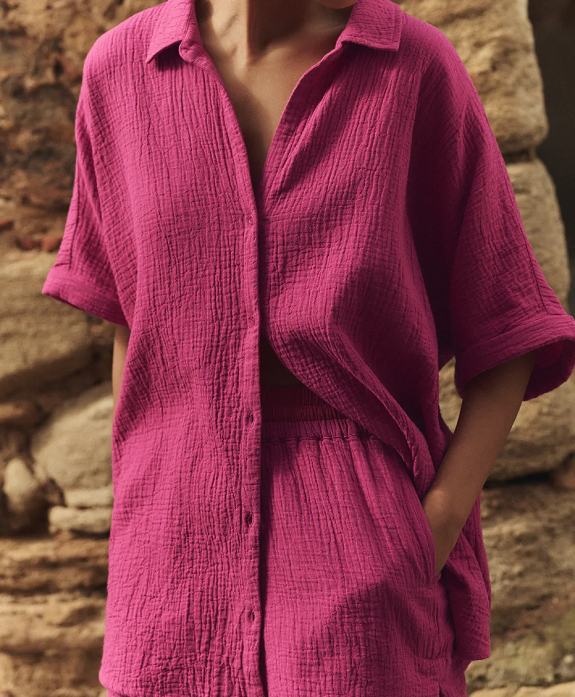 Organic Coastal Double Gauze Oversized Shirt