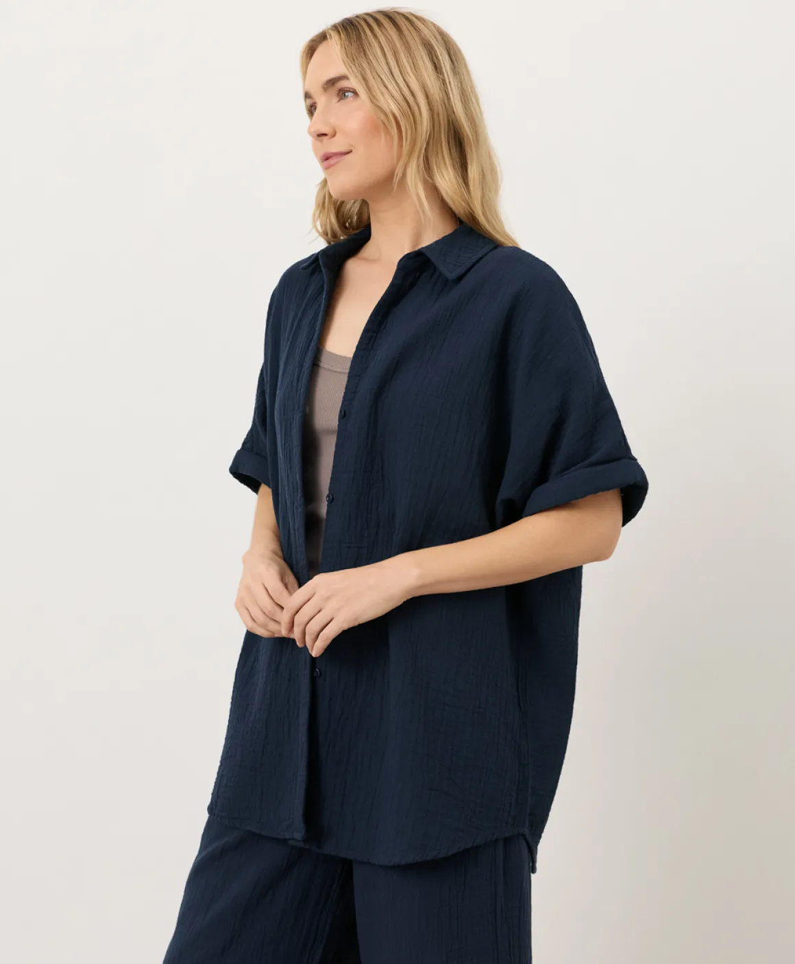 Organic Coastal Double Gauze Oversized Shirt