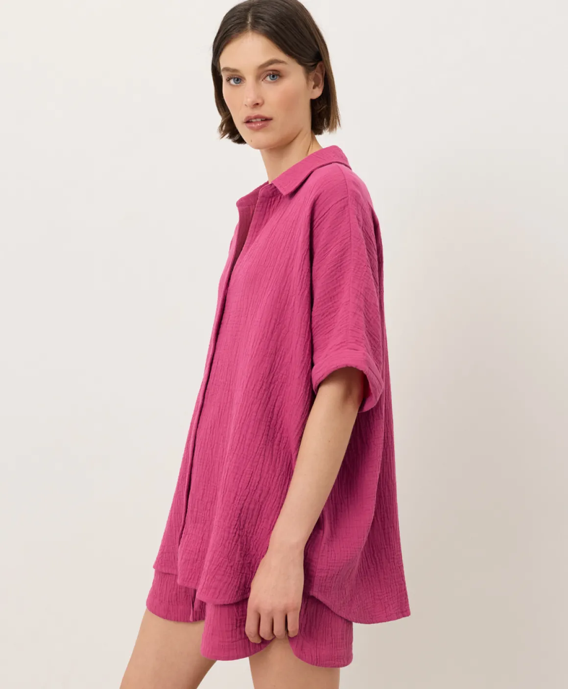 Organic Coastal Double Gauze Oversized Shirt
