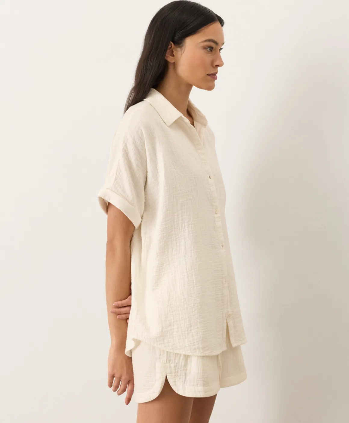 Organic Coastal Double Gauze Oversized Shirt