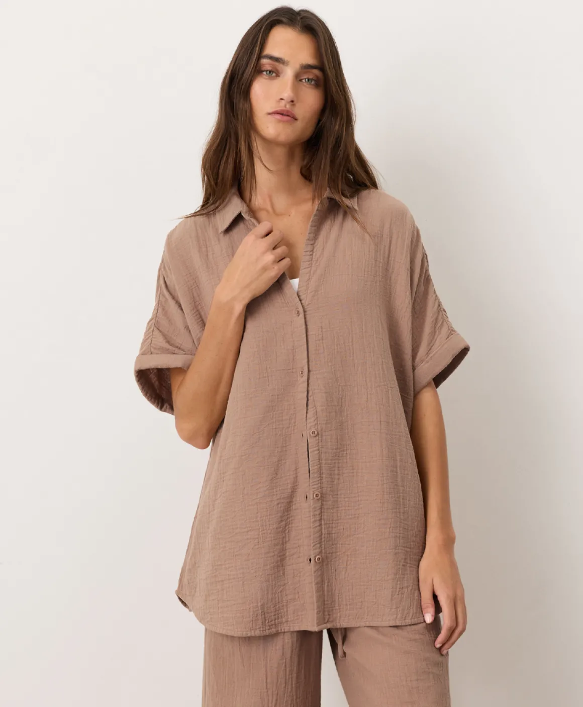 Organic Coastal Double Gauze Oversized Shirt