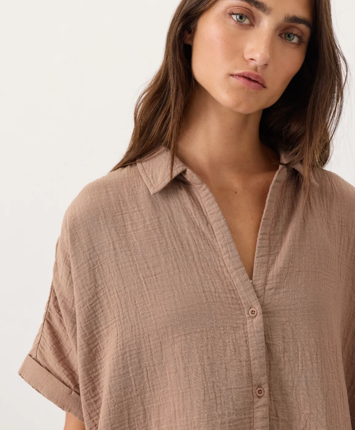 Organic Coastal Double Gauze Oversized Shirt