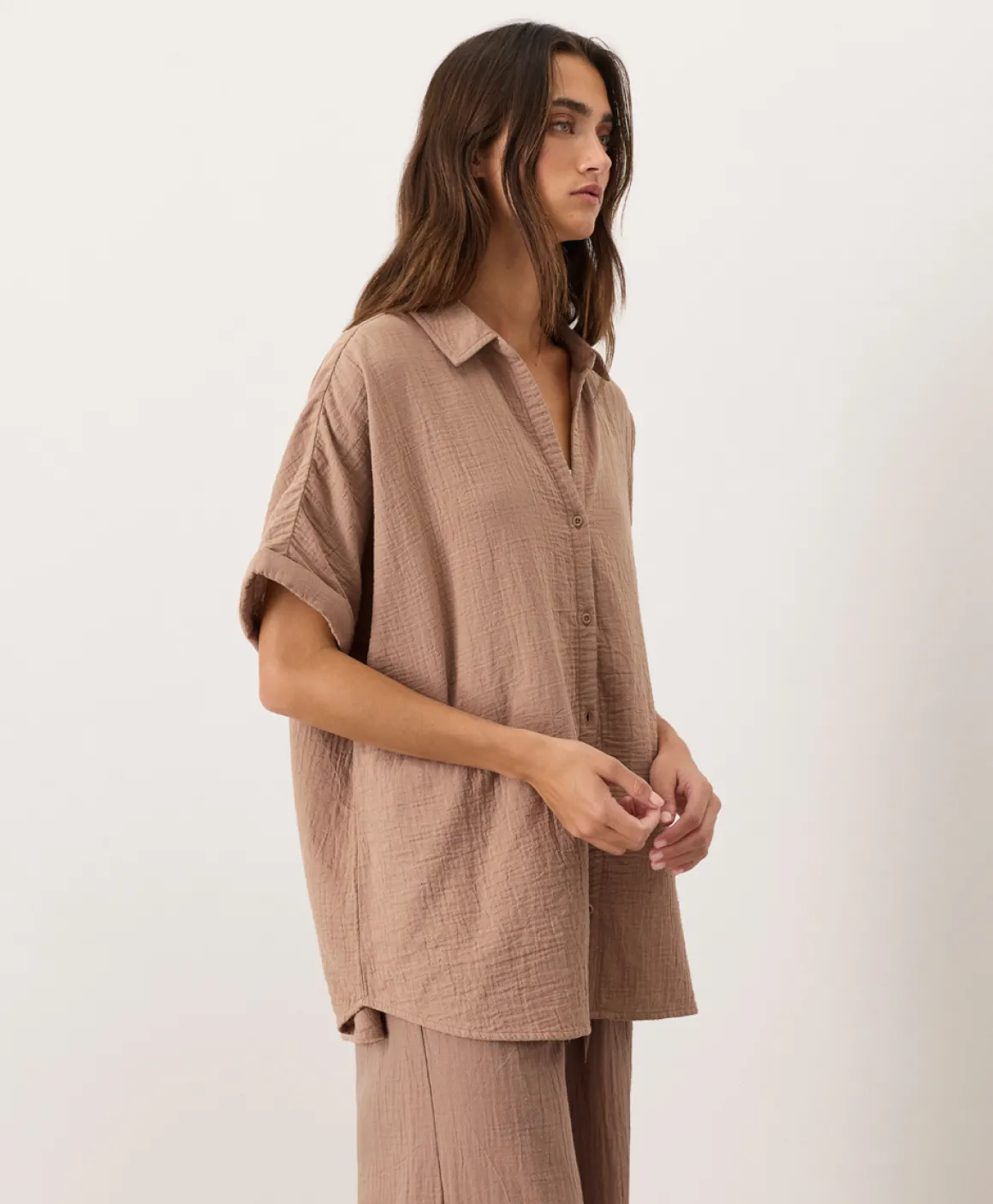 Organic Coastal Double Gauze Oversized Shirt