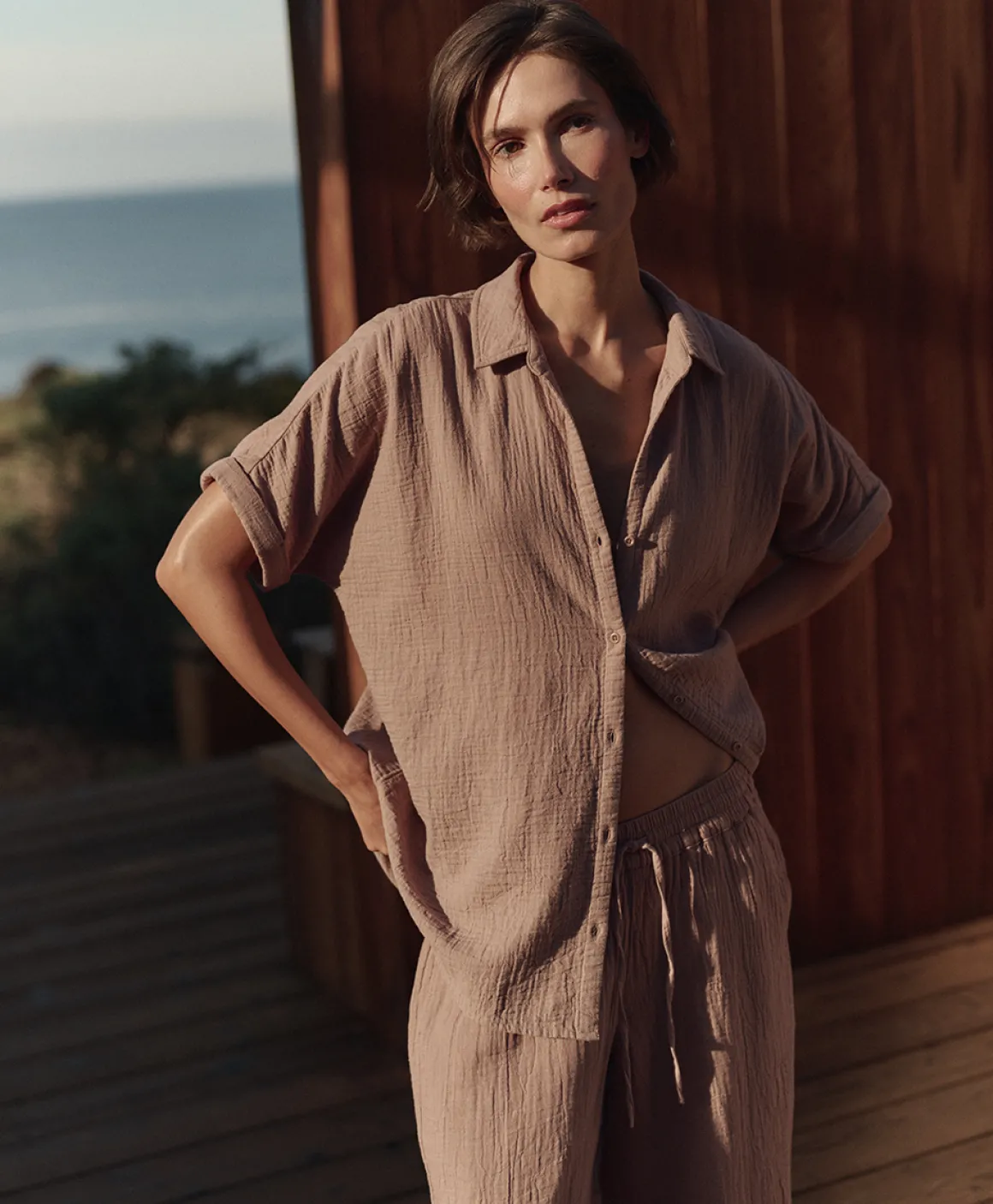 Organic Coastal Double Gauze Oversized Shirt