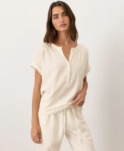 Organic Coastal Double Gauze Short Sleeve Popover