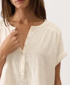 Organic Coastal Double Gauze Short Sleeve Popover